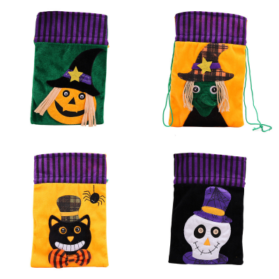 Small Sack Portable Gift Drawstrings Candy Treat Bags Trick or Treating Halloween Gifts Bag