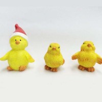 Christmas Handmade Resin Yellow Duck Figurine Resin Animal Crafts for Decoration Gift