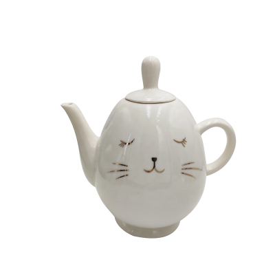 Easter bunny shaped ceramic teapot with lid rabbit kettle