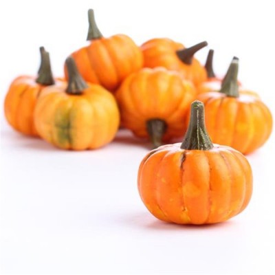 Factory Direct Craft Realistic Fall Mini Artificial Pumpkins 16 Pieces