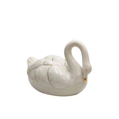 High quality decorative ceramic antique Bedside decoration white Swan home decor