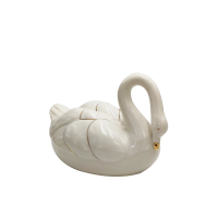 High quality decorative ceramic antique Bedside decoration white Swan home decor