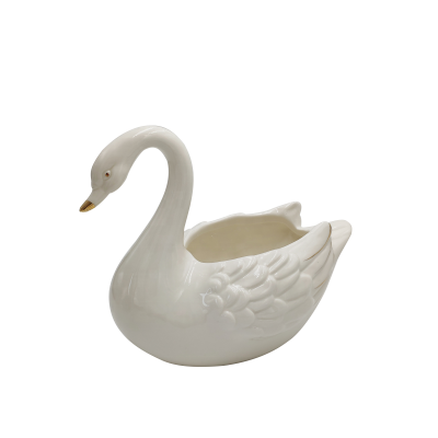 High quality  decorative antique white swan Home decor flower vase