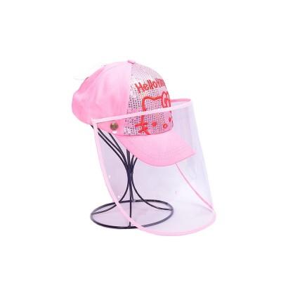 Children Cartoon Pink Wind Shield Plastic Face Cover Cap Gorras Chapeau Visiere Casquette Topi Baseball Hat