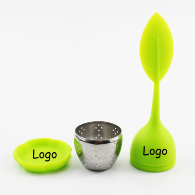 Promotion Custom Food grade silicone Leaf Shape Tea Infuser stainless steel tea bag strainer