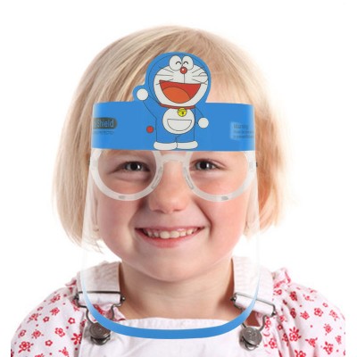 Hot Children Cartoon Full Face Cover Plastic Face Shields Kids Cartoon Clear Cover Vile with Glasses Frame Shields